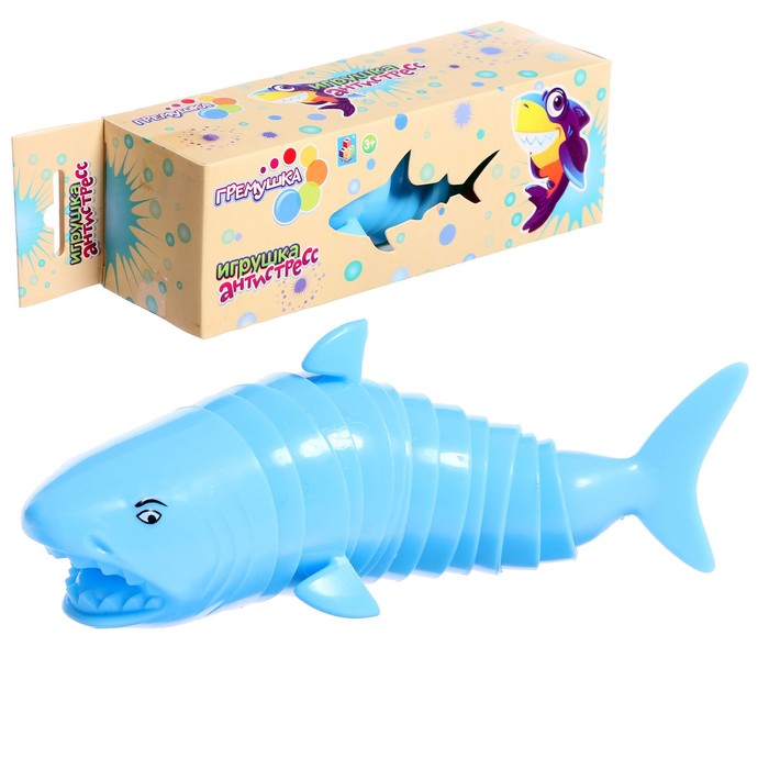 фото 1toy игрушка гремушка. акула, 20,5 ? 6 см, цвета микс