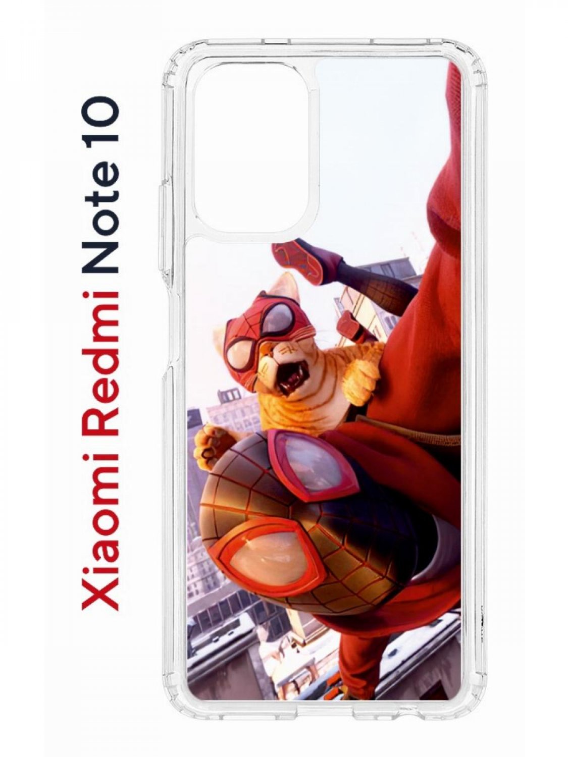 Чехол на Redmi Note 10/10S Kruche Print Человек паук,противоударный бампер с принтом
