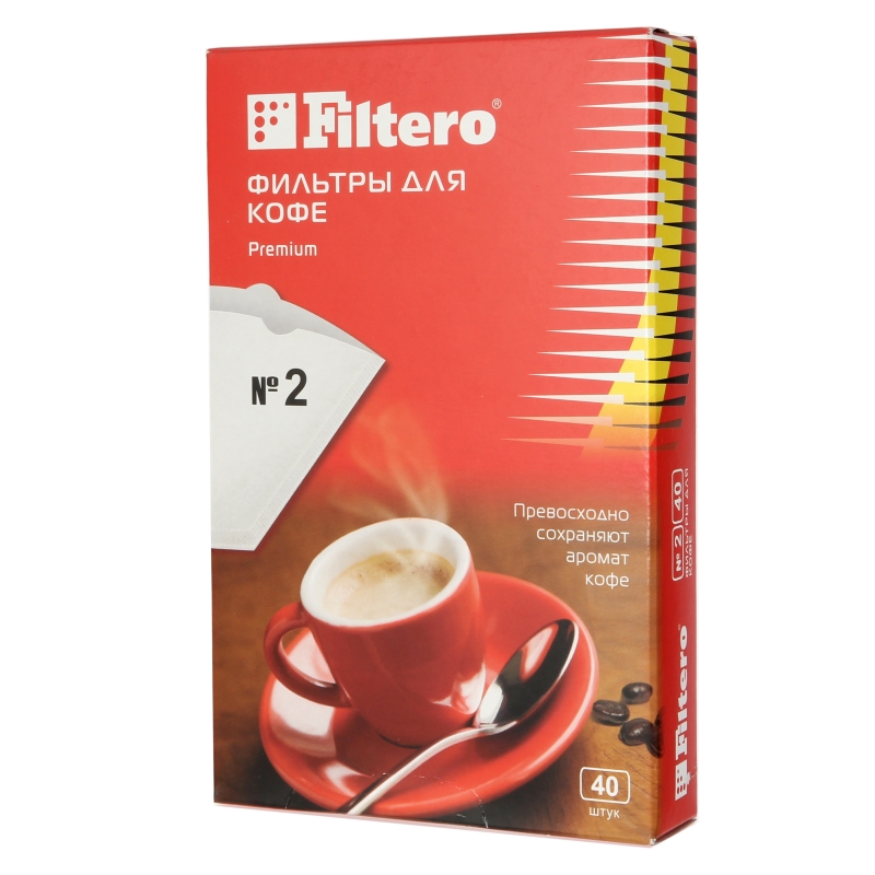 Фильтр Filtero №2 40 шт фильтр для кофеварки topperr 3015