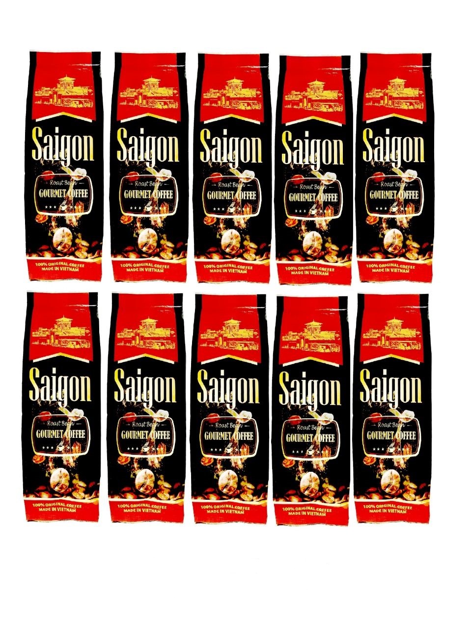 

Вьетнамский кофе в зернах Saigon Gourmet, 250 г х 10 шт