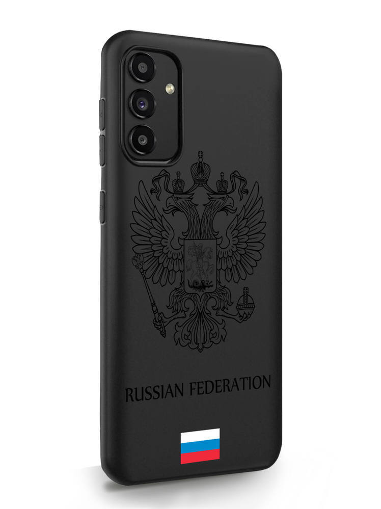 фото Чехол musthavecase для samsung galaxy a13 черный лаковый герб россия черный