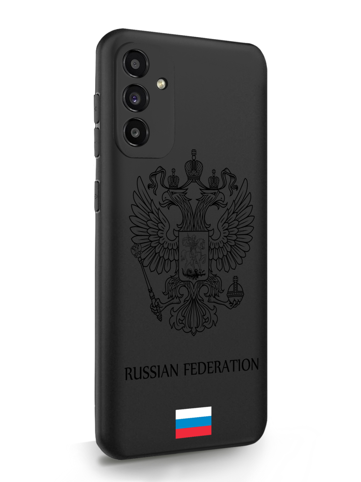 фото Чехол musthavecase для samsung galaxy a13 черный лаковый герб россия черный