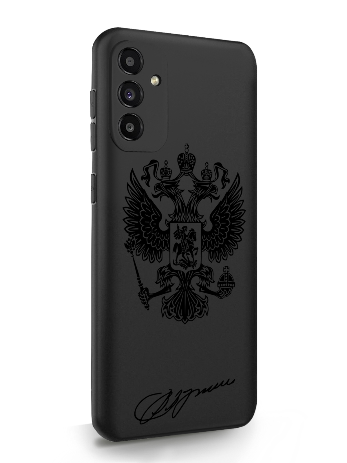 фото Чехол musthavecase для samsung galaxy a13 черный лаковый герб черный