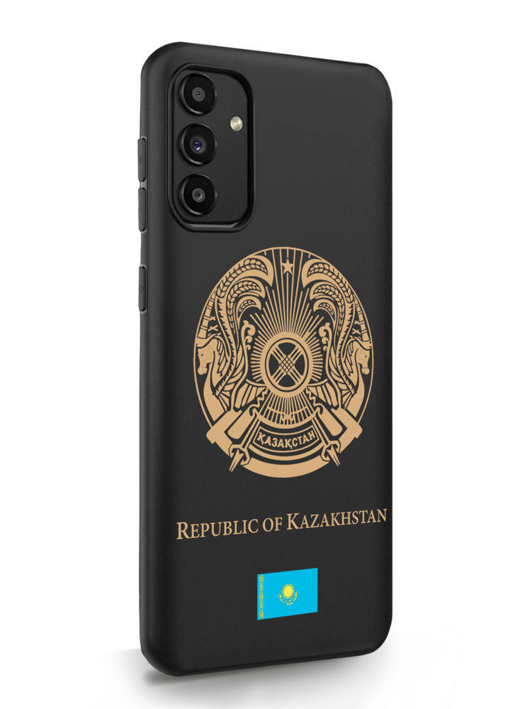 

Чехол SignumCase для Samsung Galaxy A13 Золотой Герб Казахстана черный, Samsung Galaxy A13 Золотой Герб Казахстана