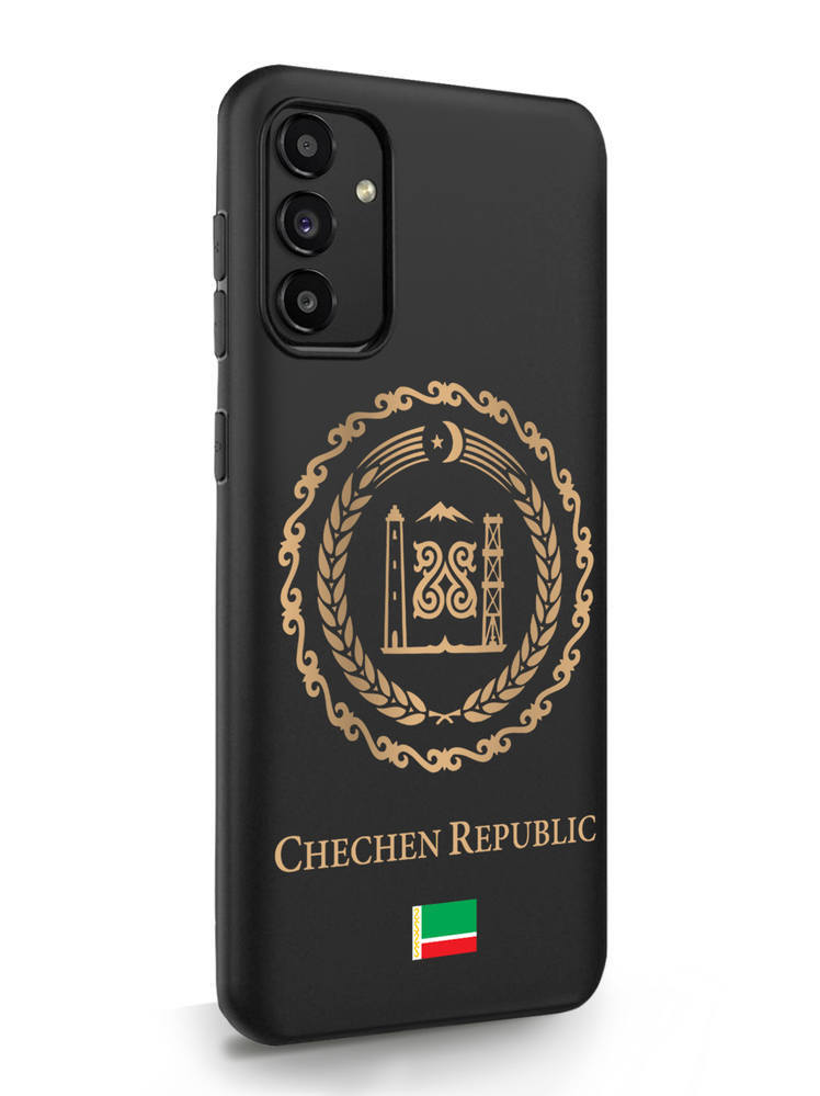 

Чехол SignumCase для Samsung Galaxy A13 Золотой Герб Чечни черный, Samsung Galaxy A13 Золотой Герб Чечни