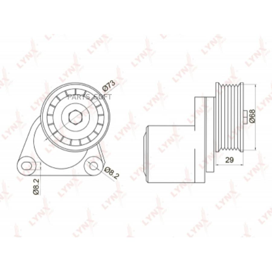 

LYNXAUTO PT-3013 Ролик руч.ремня FORD MONDEO III 1.8-2.0 00-07 1шт