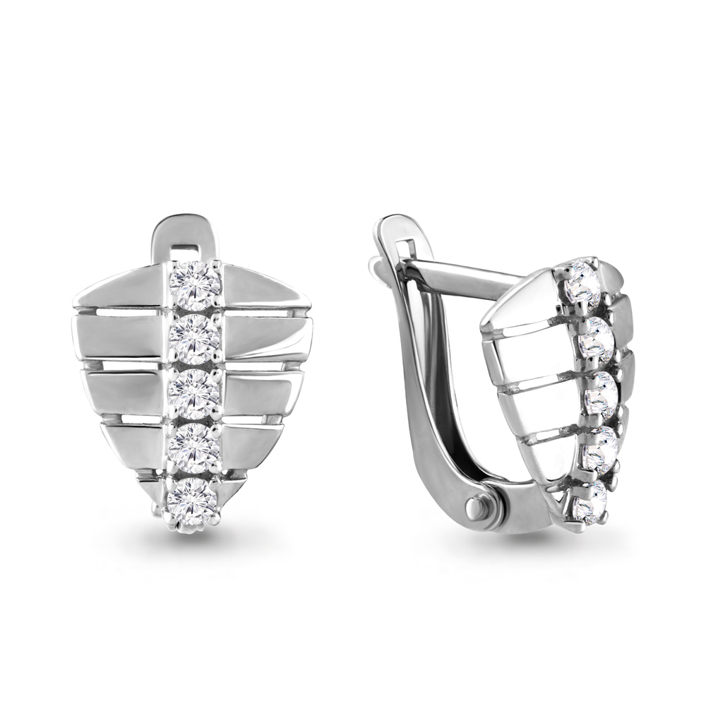 

Серьги из серебра с фианитом Aquamarine 46502А_925_р, 46502А_925_р