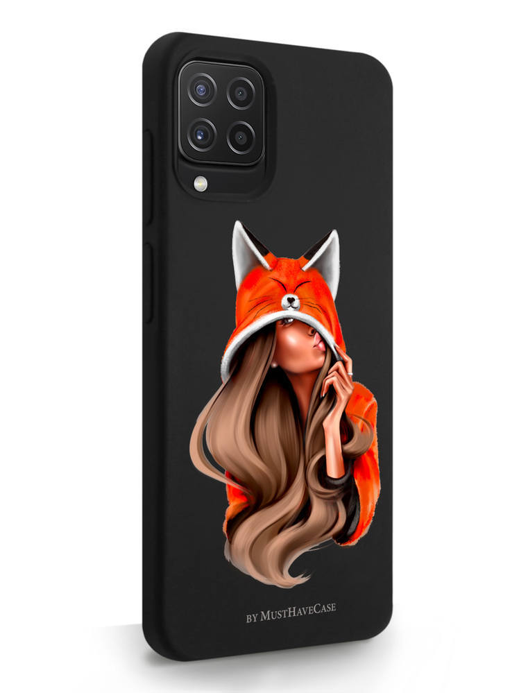 

Чехол MustHaveCase для Samsung Galaxy A22 Лисичка черный, Samsung Galaxy A22 Лисичка