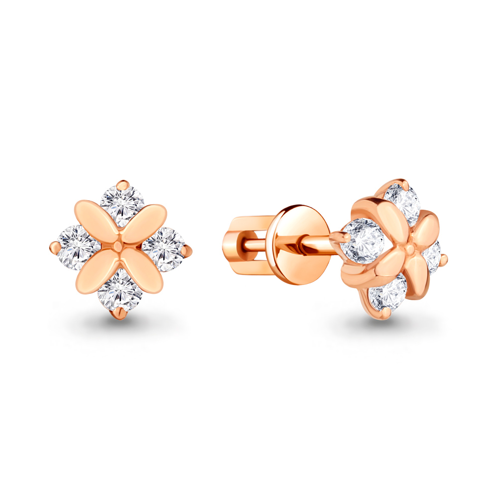 

Серьги-пусеты из серебра с фианитом Aquamarine 46505А_925_з, 46505А_925_з