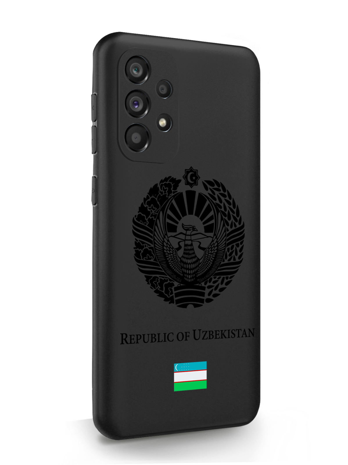 

Чехол SignumCase для Samsung Galaxy A53, черный лаковый Герб Узбекистана, черный