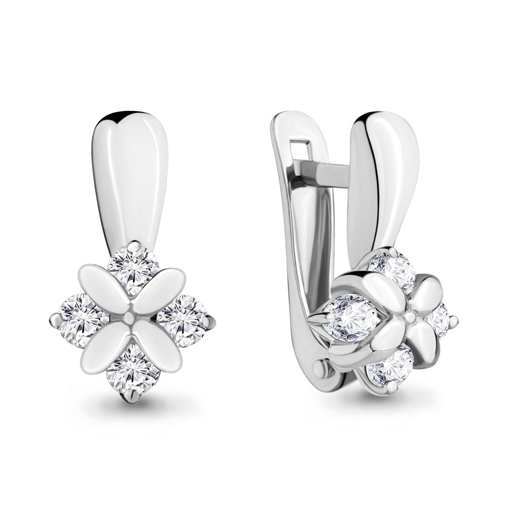 

Серьги из серебра с фианитом Aquamarine 46506А_925_р, 46506А_925_р