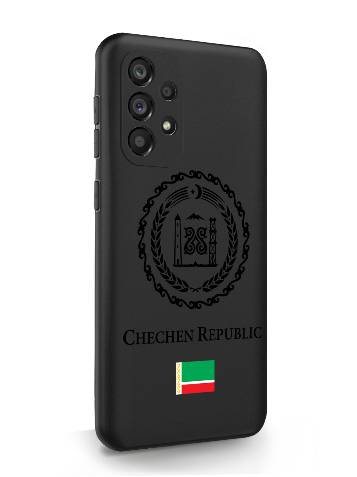 

Чехол SignumCase для Samsung Galaxy A53, черный лаковый Герб Чечни, черный