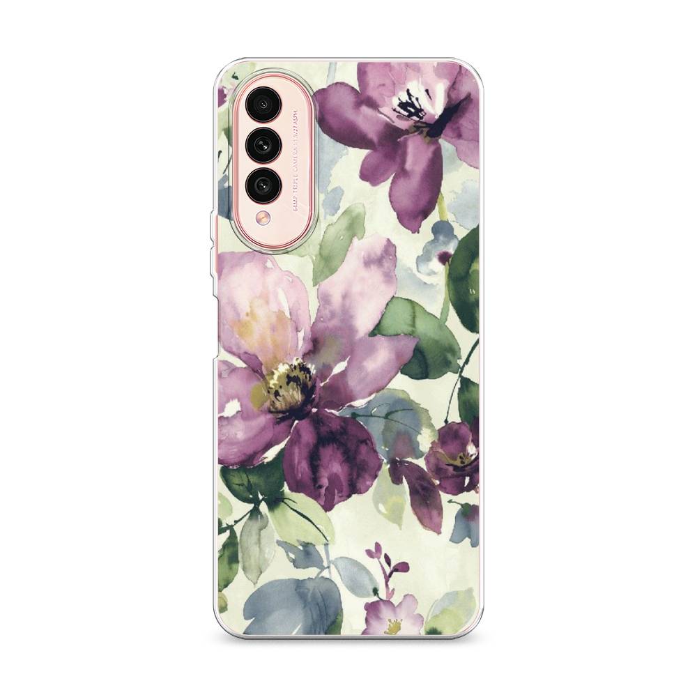 

Чехол Awog на Wiko T50 "Сиреневые цветы-акварель", Разноцветный