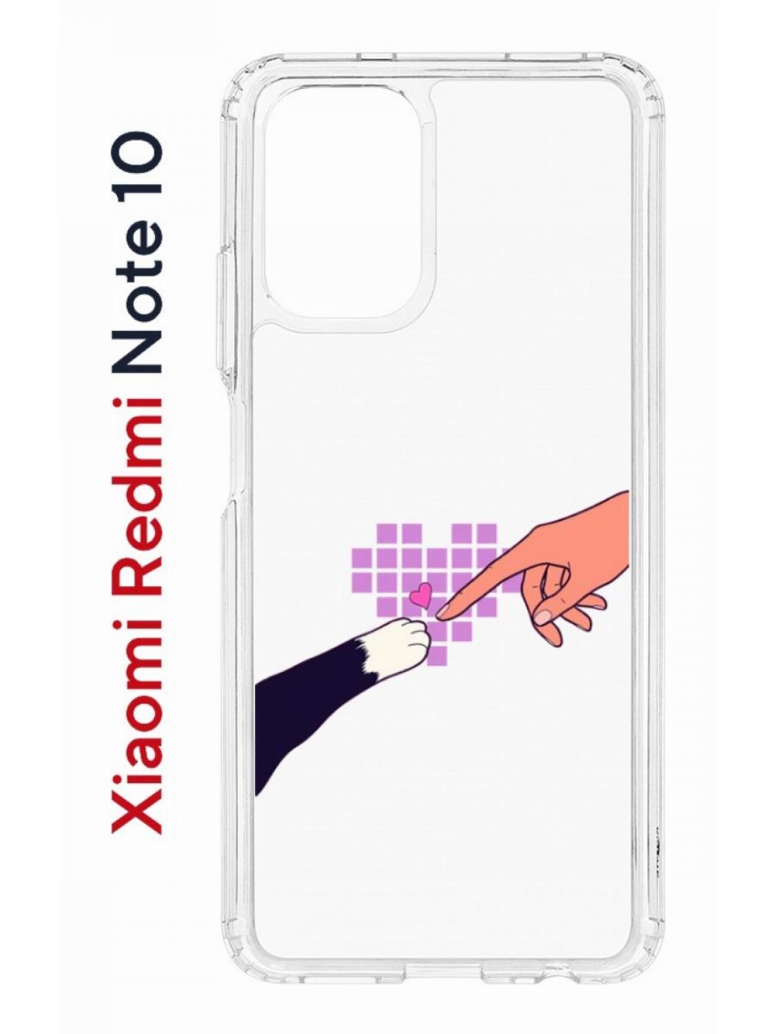 Чехол на Xiaomi Redmi Note 10/10S Kruche Print Котолюбовь,противоударный бампер с принтом