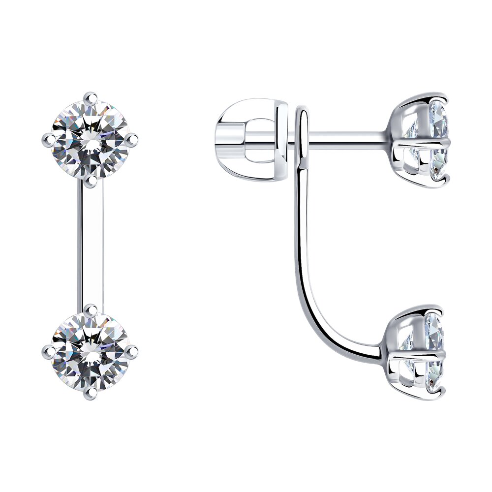 

Серьги джекеты из серебра SOKOLOV 94026005, фианит, 94026005