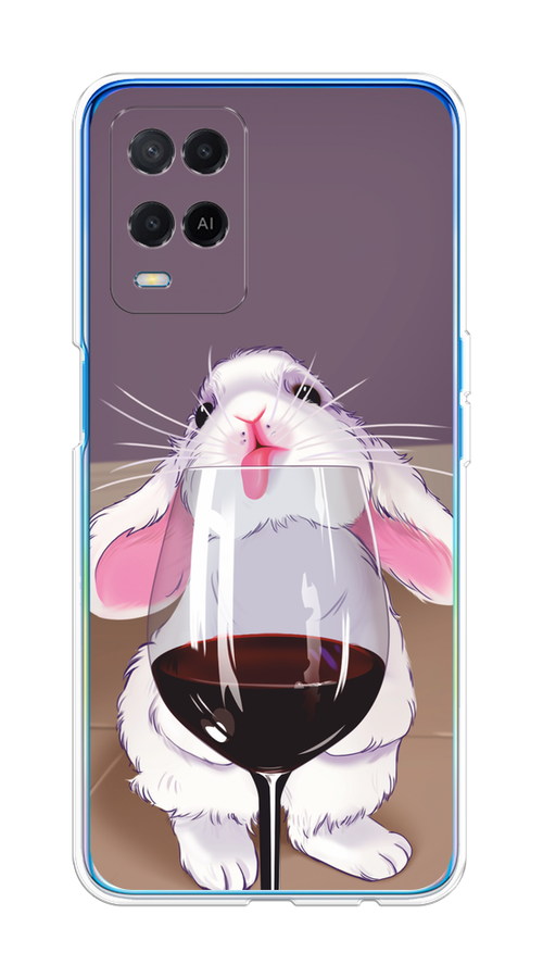 

Чехол на Oppo A54 "Кролик с бокалом", Белый;розовый;красный, 256150-1