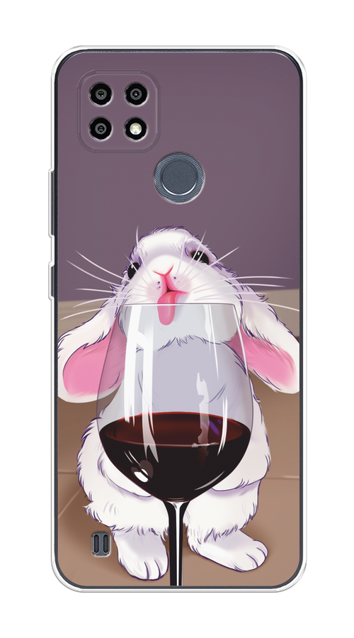 

Чехол на Realme C21Y/C25Y "Кролик с бокалом", Белый;розовый;красный, 256850-1
