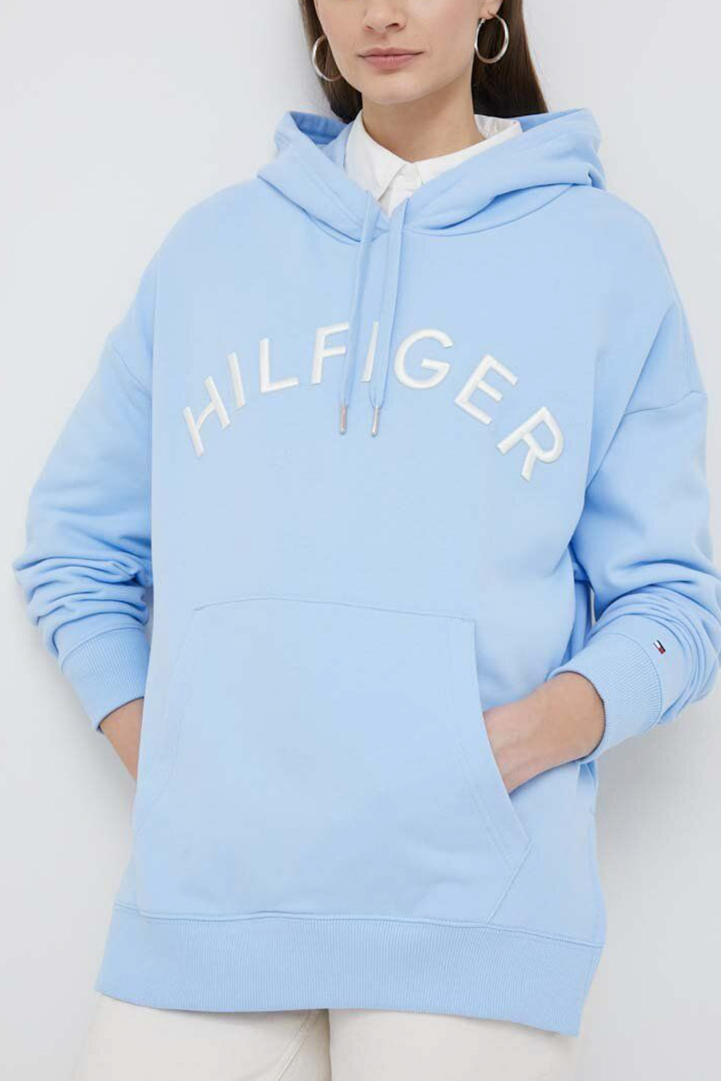 

Худи женское Tommy Hilfiger WW0WW37797 голубое XS, Голубой, WW0WW37797