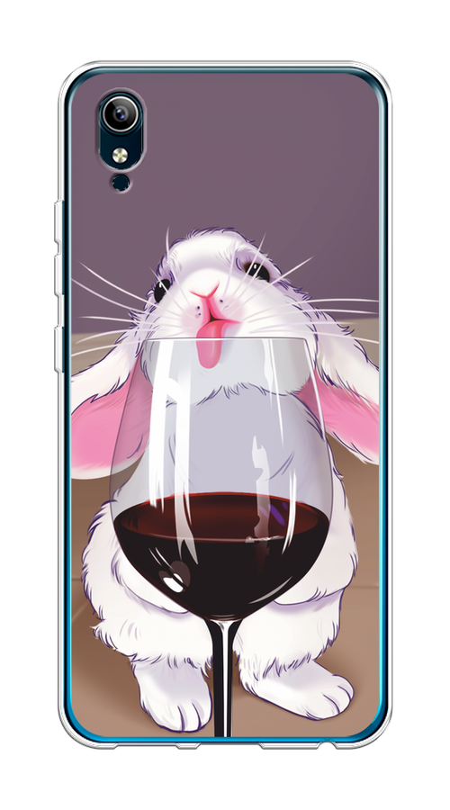 

Чехол на Vivo Y91c/Y1s "Кролик с бокалом", Белый;розовый;красный, 262850-1