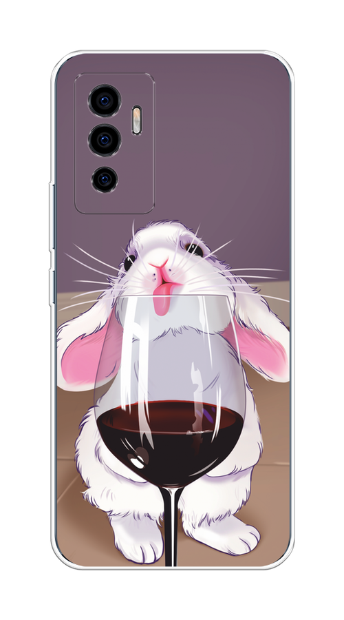 

Чехол на Vivo V23e/Y75 4G "Кролик с бокалом", Белый;розовый;красный, 265950-1