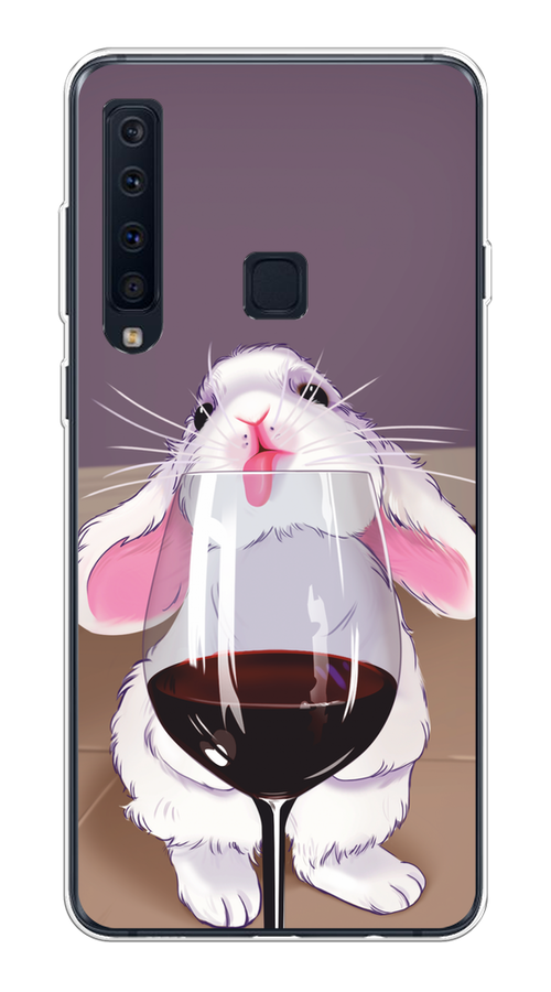 

Чехол на Samsung Galaxy A9 2018 "Кролик с бокалом", Белый;розовый;красный, 26650-1