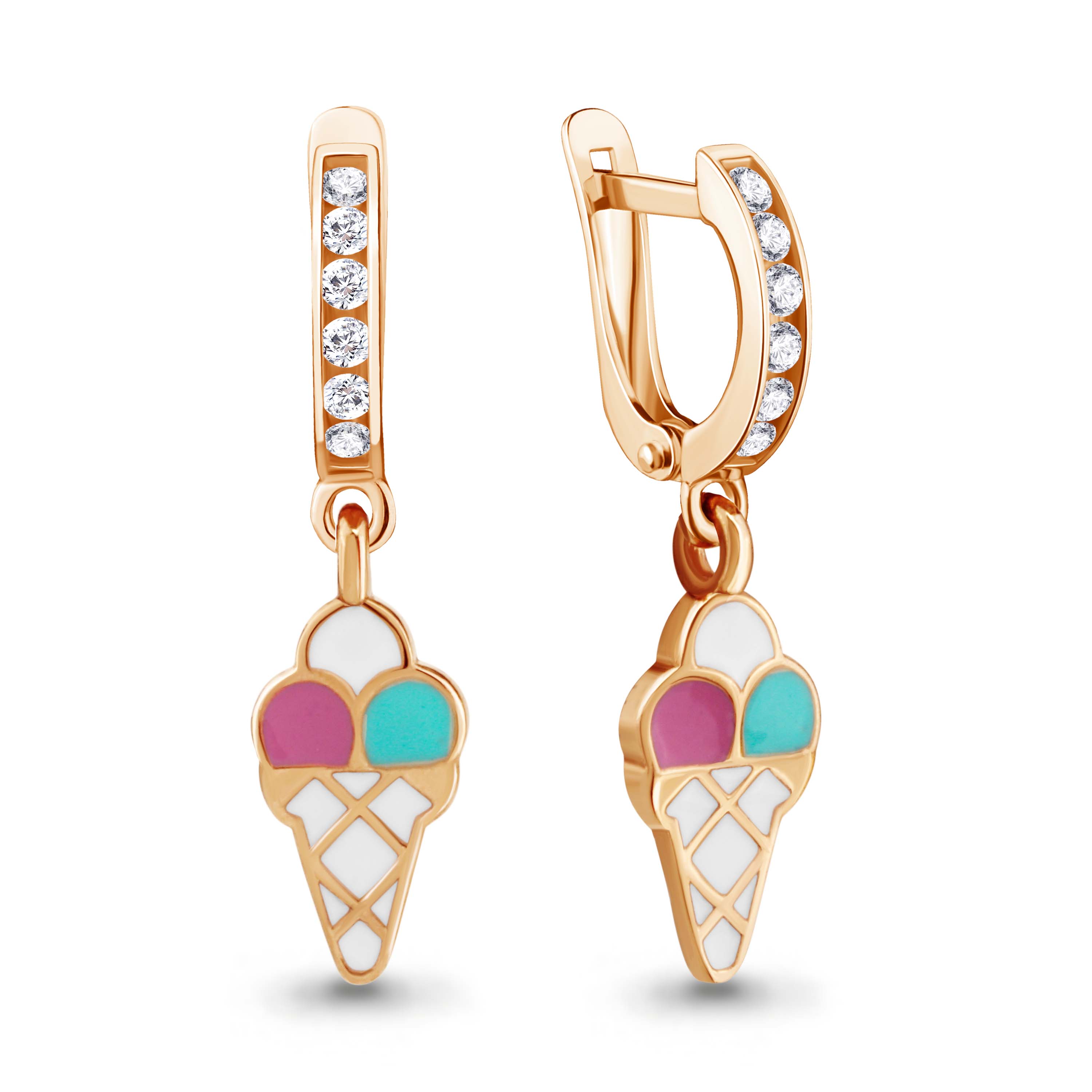 

Серьги из серебра с фианитом Aquamarine 46538А_925_з, 46538А_925_з