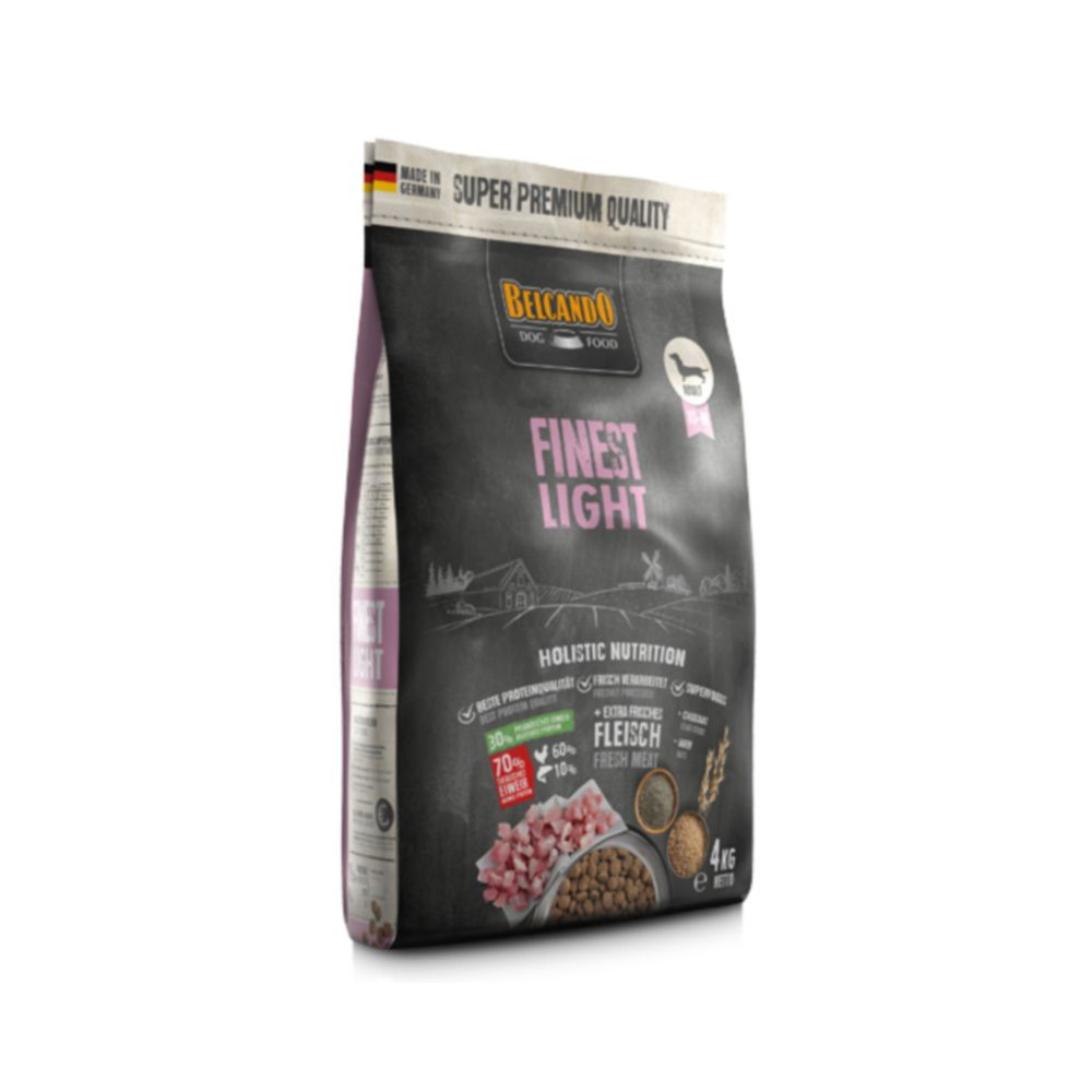 

Сухой корм для собак BELCANDO Finest Light, низкокалорийный, домашняя птица, 4кг, Finest Light