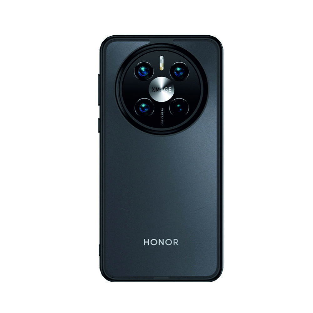 Чехол для Huawei Mate 60 Pro черный с прозрачной матовой задней панелью Wlons