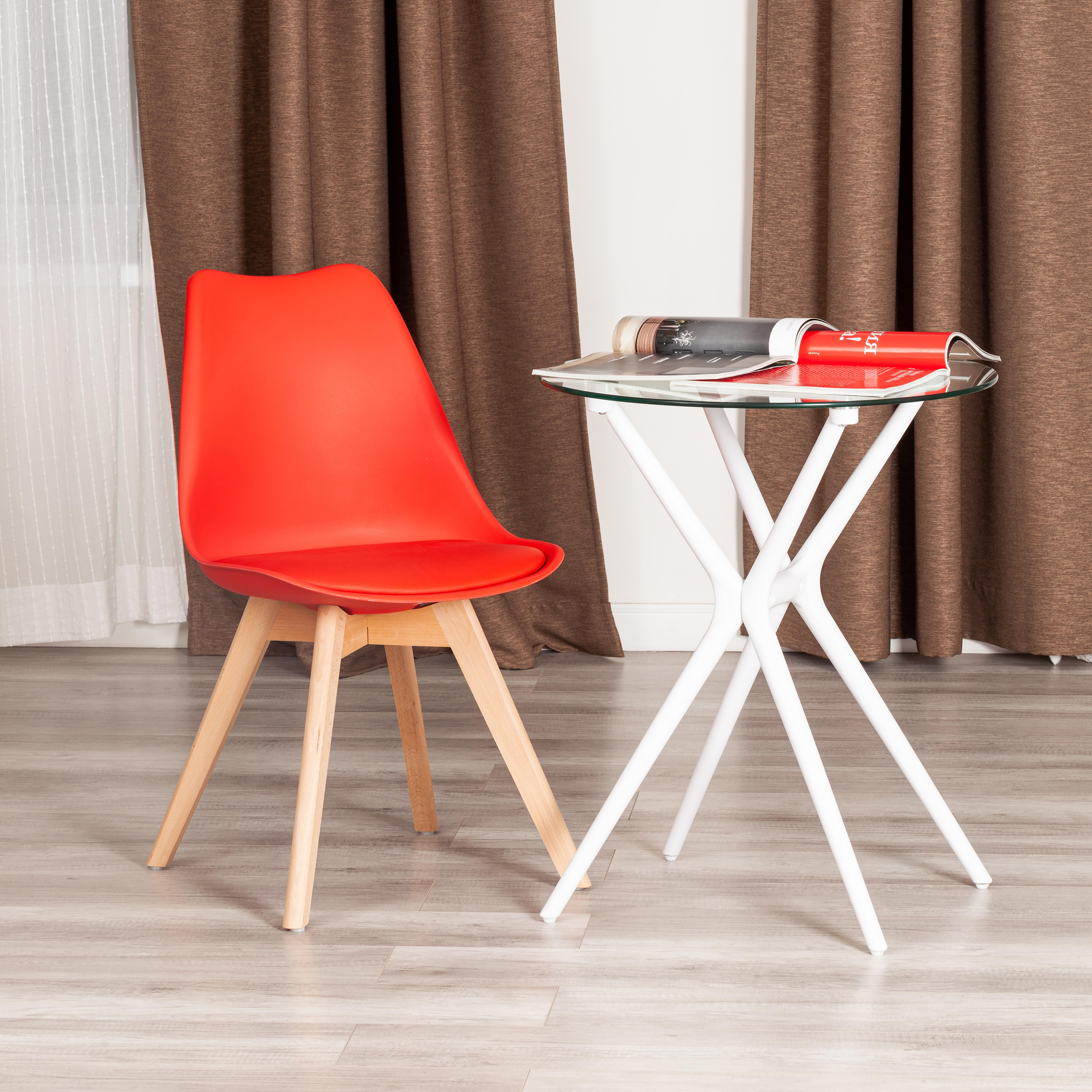 

Стул для кухни TetChair TULIP, дерево, пластик, экокожа, красный, TULIP (mod. 73-1)