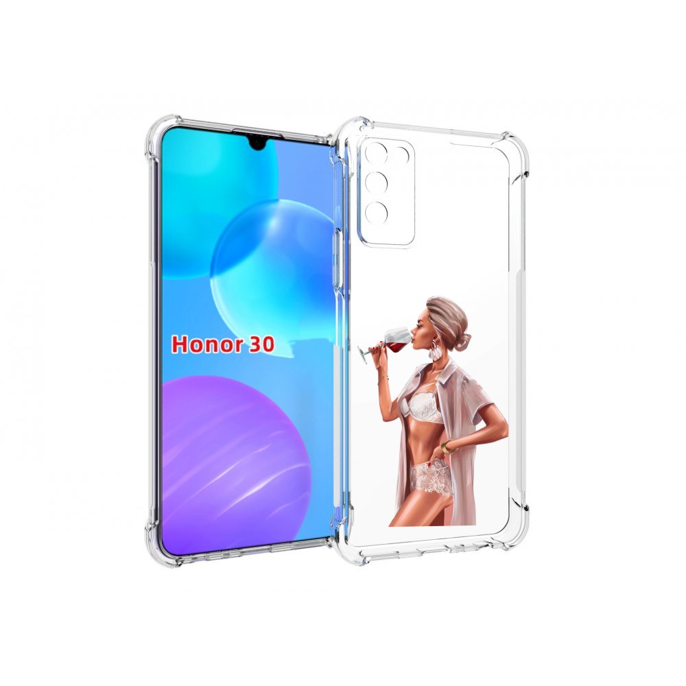 

Чехол MyPads Девушка-с-вином женский для Huawei Honor 30 Lite, Tocco