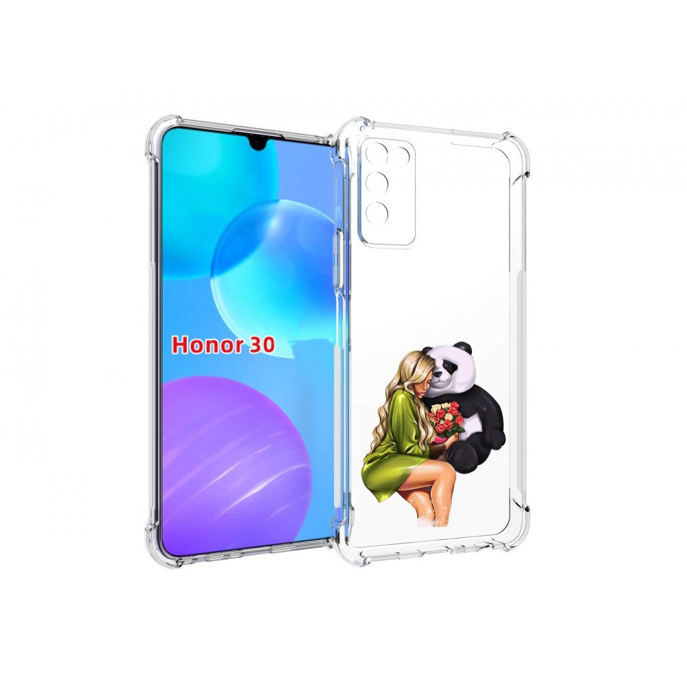 

Чехол MyPads Девушка-с-пандой-с-букетом женский для Huawei Honor 30 Lite, Tocco
