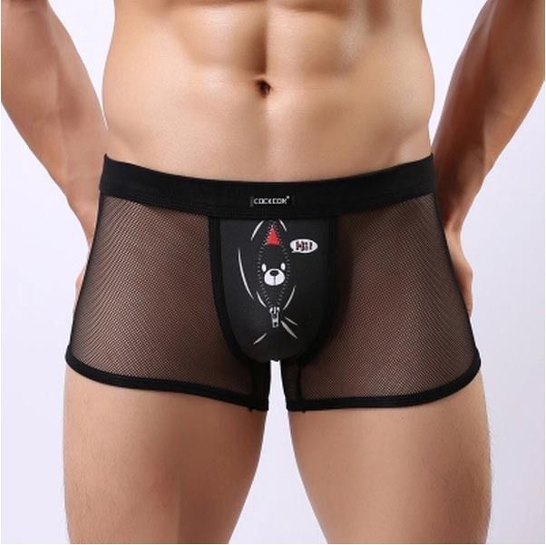 

Мужские трусы-боксеры из сетки Cockcon Unzip-Me Boxer с пикантным принтом XL черный