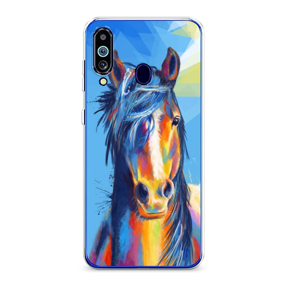 

Чехол на Samsung Galaxy M40 "Лошадь арт 3", Голубой;желтый;синий, 28750-1