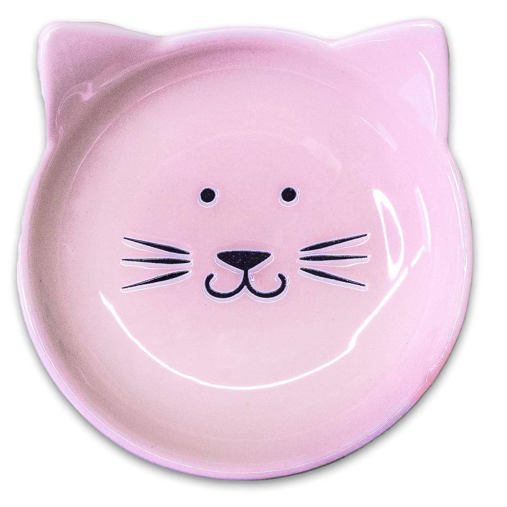 фото Одинарная миска для кошек керамикарт мордочка кошек, керамика, розовый, 0.08 л