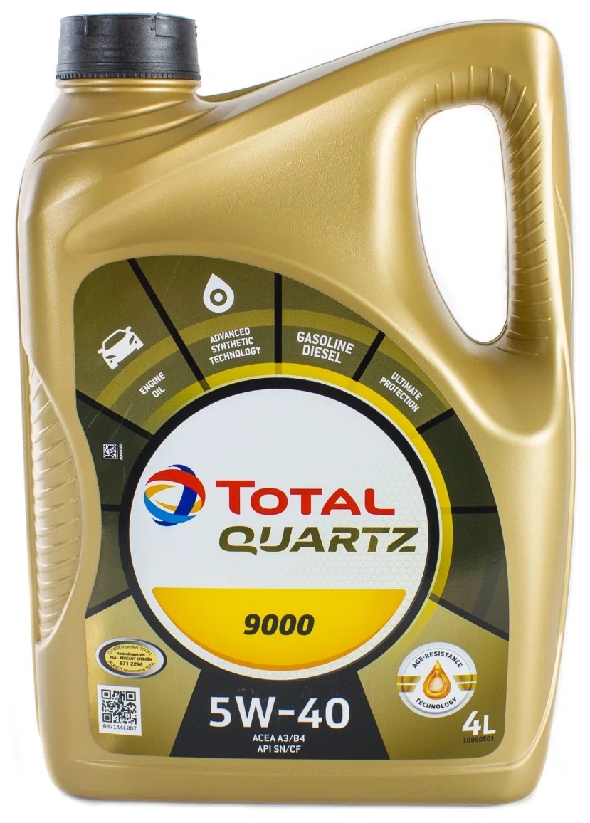 Моторное масло TOTAL QUARTZ 9000 5W40 4л