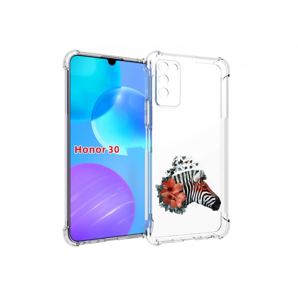 

Чехол MyPads Зебра с цветами для Huawei Honor 30 Lite, Tocco