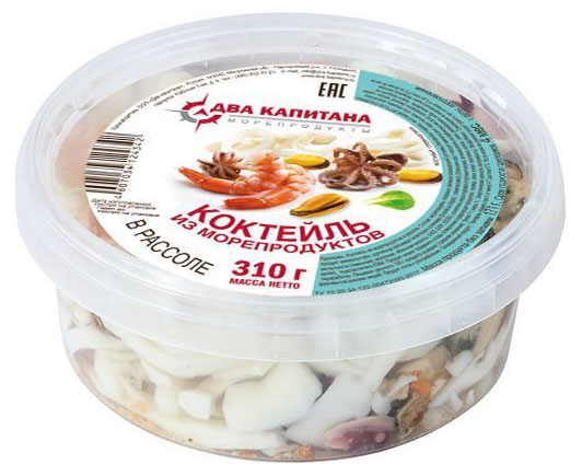 Коктейль Два Капитана из морепродуктов в рассоле 310 г