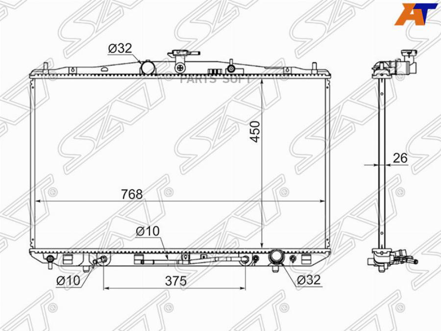 SAT Радиатор LEXUS RX270 09-