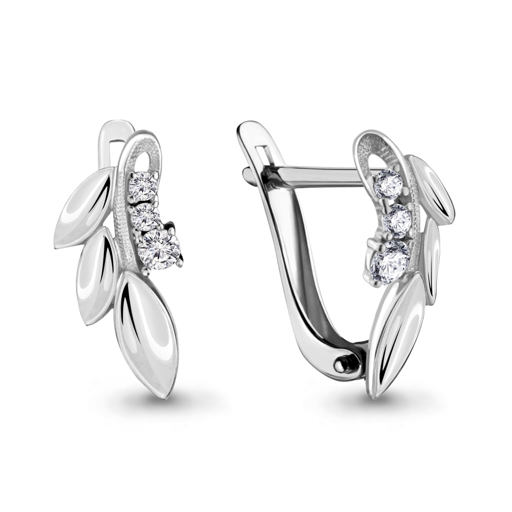 

Серьги из серебра с фианитом Aquamarine 46546А_925_р, 46546А_925_р