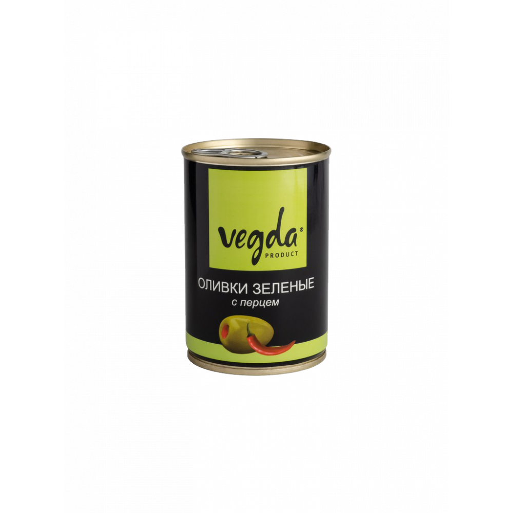 Оливки Vegda product Зеленые с перцем 300 г