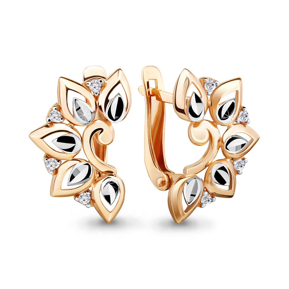 

Серьги из красного золота с фианитом Aquamarine 46549А_585_кз, 46549А_585_кз