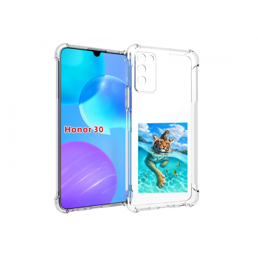 

Чехол MyPads Кот-на-тигре для Huawei Honor 30 Lite, Tocco