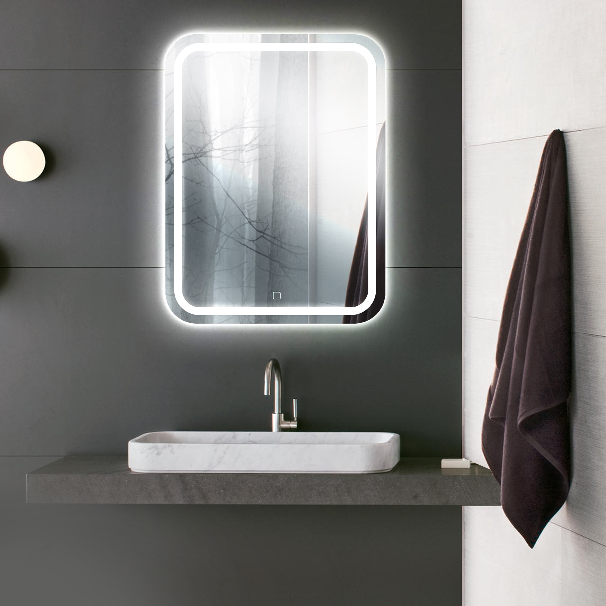 зеркальный шкаф для ванной doratiz лофт 70 2712 114 ватан Зеркало с LED подсветкой Экватор 600х800 DORATIZ 2611.007