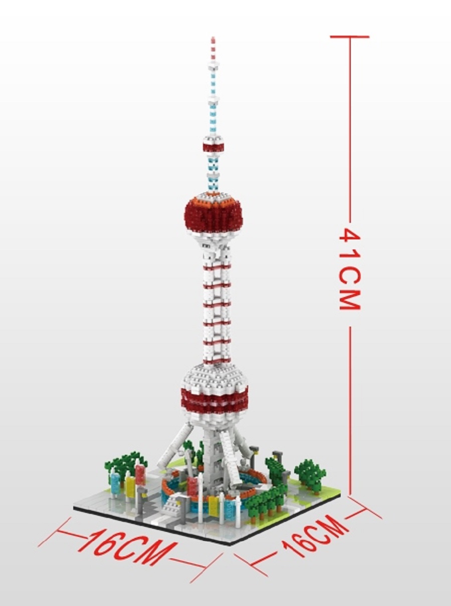 Конструктор 3Д из миниблоков RTOY Башня Восточная Жемчужина, 1412 деталей - YZ063