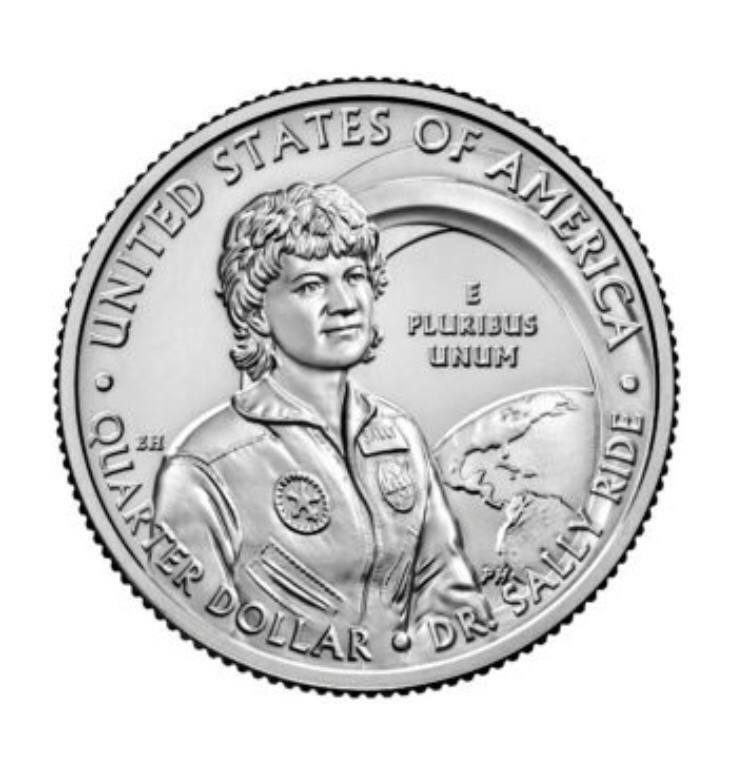 

Памятная монета 25 центов Американские женщины - доктор Салли Райд США 2022 г
