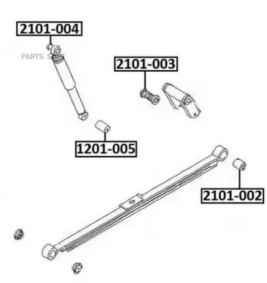 

ASVA Сайлентблок заднего амортизатора ASVA 2101004