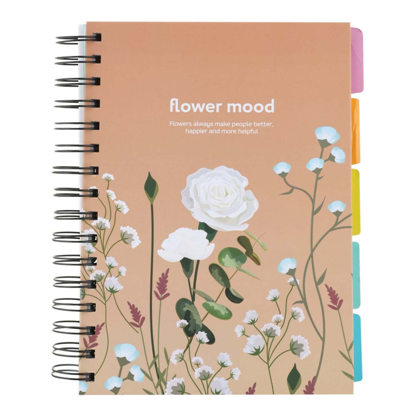 

Тетрадь общая Flower mood 100 листов А5 на спирали в линию