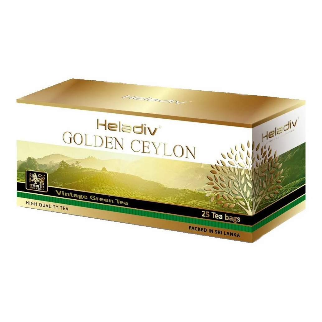 Чай зеленый Heladiv Vintage Golden Ceylon в пакетиках 25 шт