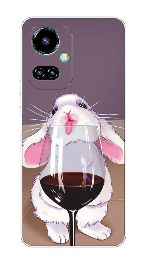 

Чехол на Tecno Camon 19/19 Pro 4G "Кролик с бокалом", Белый;розовый;красный, 301650-1