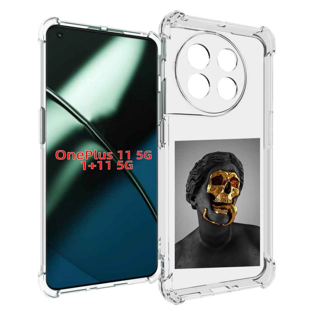 

Чехол MyPads золотой череп в статуе для OnePlus 11, Прозрачный, Tocco